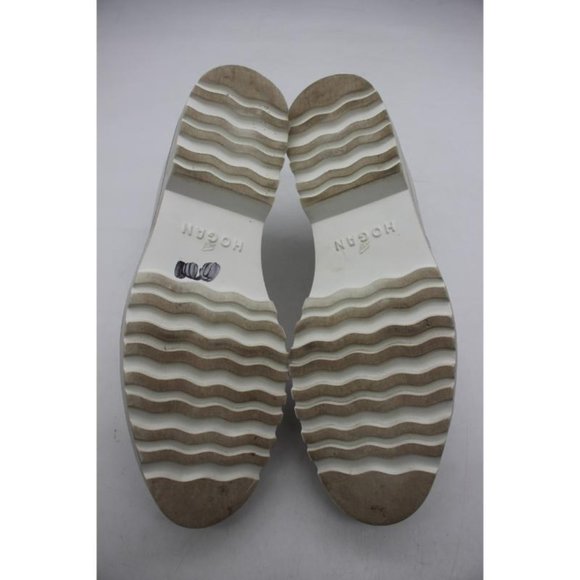 HOGAN White Silver Toe Cap Laceless Women's EU 37.5 Loafers Made in Italy - Picture 7 of 10